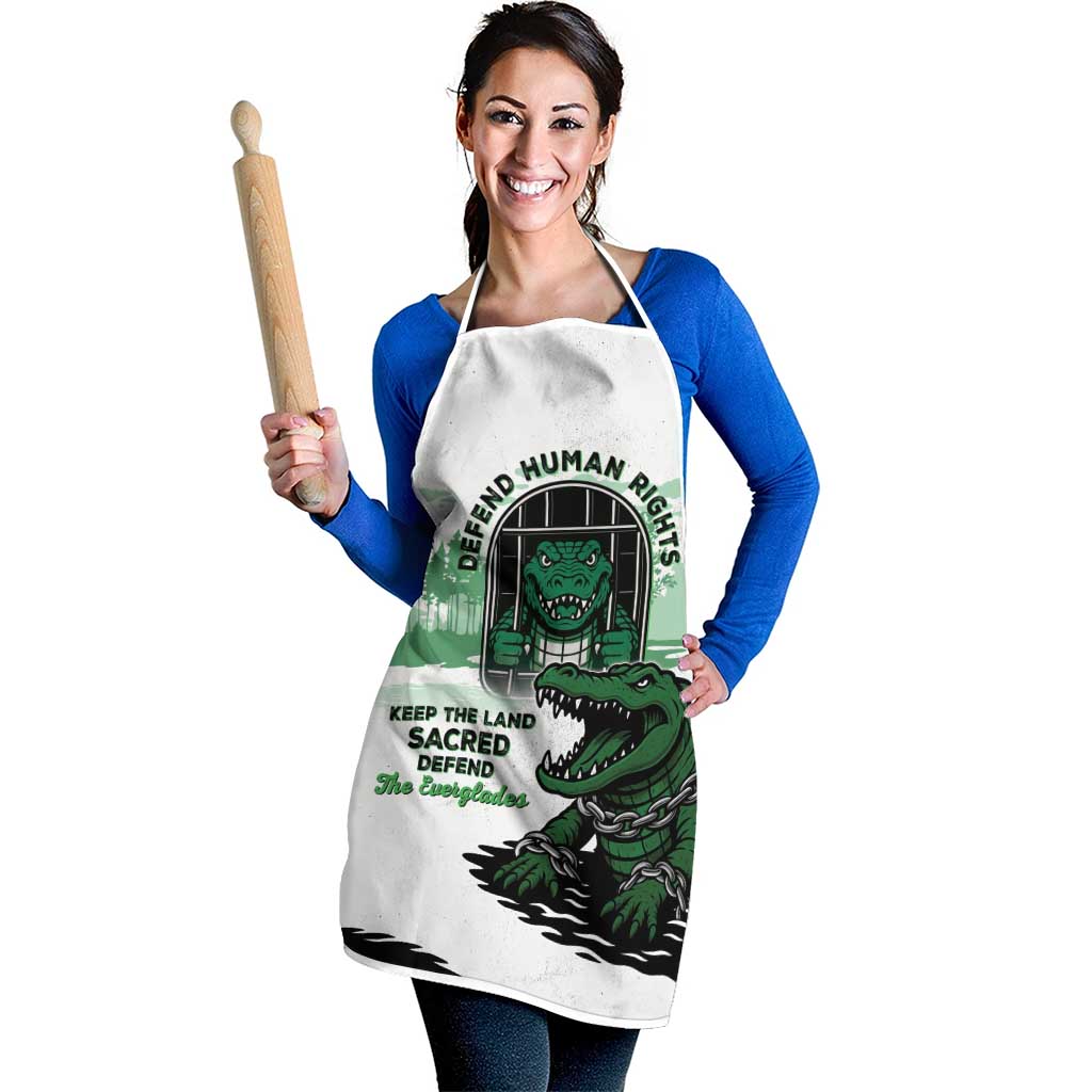 Alligator Alcatraz Defend Human Rights Apron Defend The Everglades - Wonder Print Shop