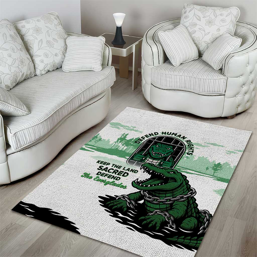 Alligator Alcatraz Defend Human Rights Area Rug Defend The Everglades - Wonder Print Shop