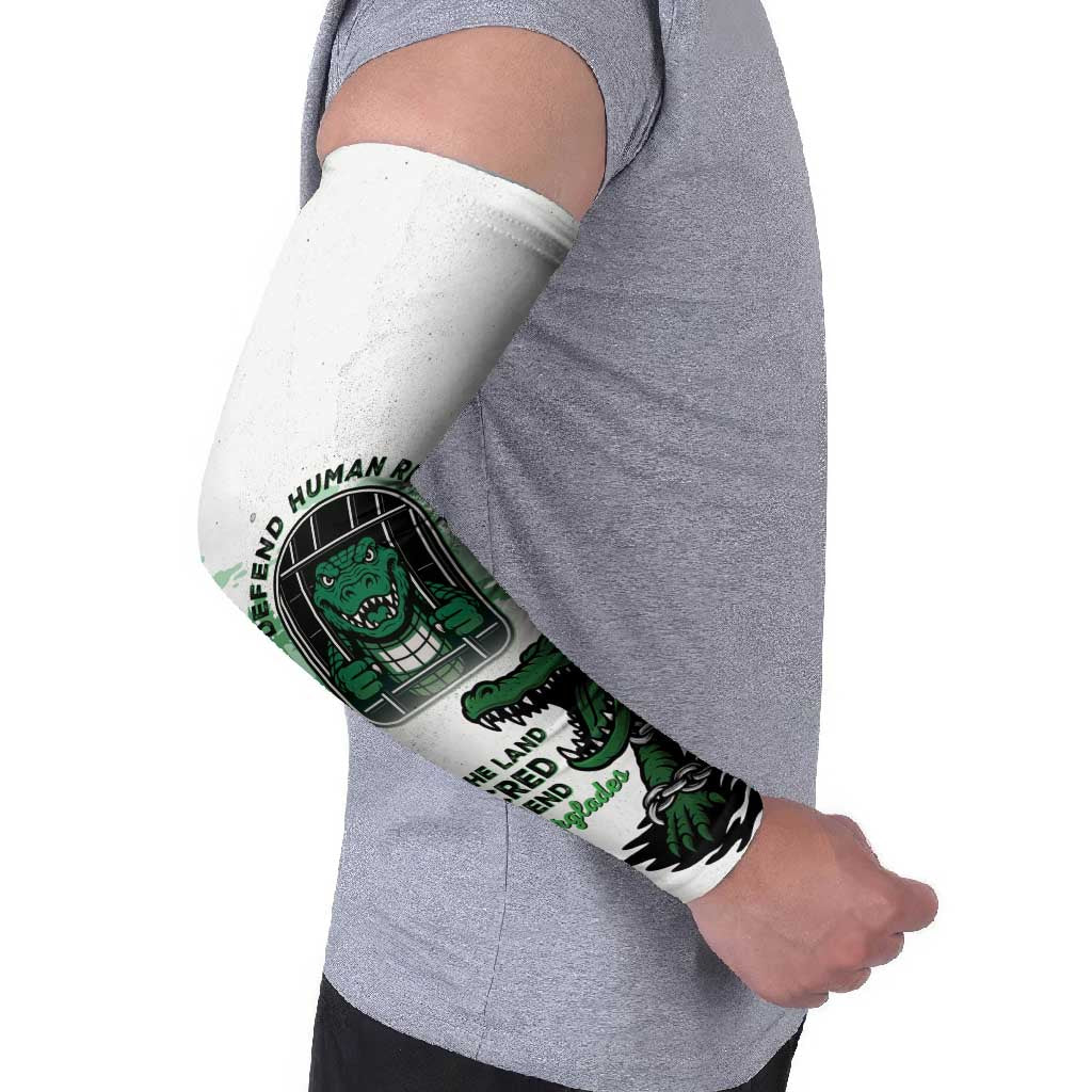Alligator Alcatraz Defend Human Rights Arm Sleeves Defend The Everglades - Wonder Print Shop