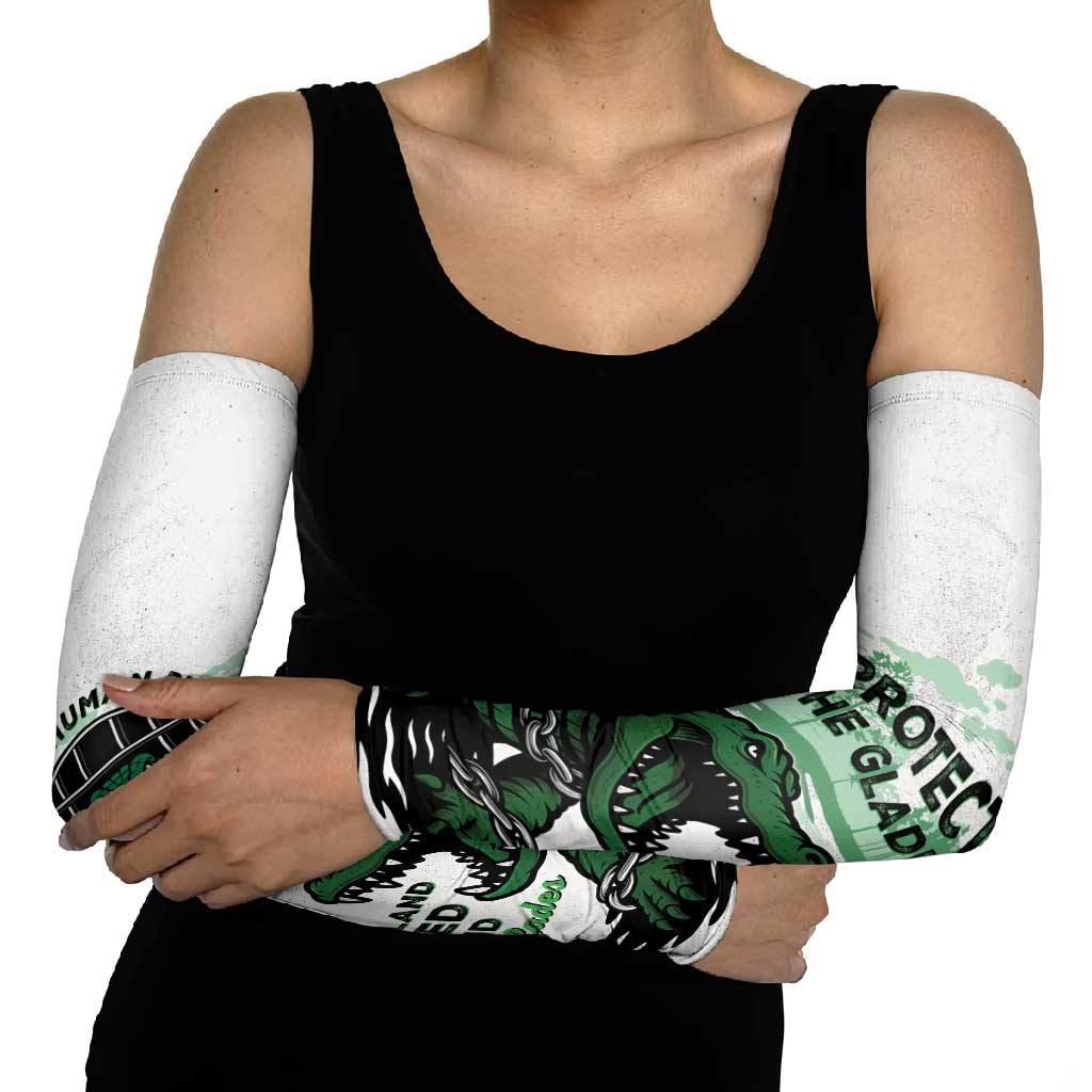 Alligator Alcatraz Defend Human Rights Arm Sleeves Defend The Everglades - Wonder Print Shop