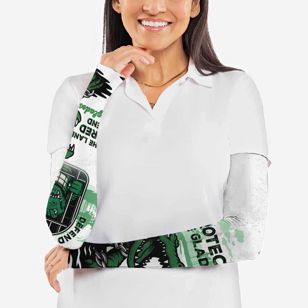 Alligator Alcatraz Defend Human Rights Arm Sleeves Defend The Everglades - Wonder Print Shop