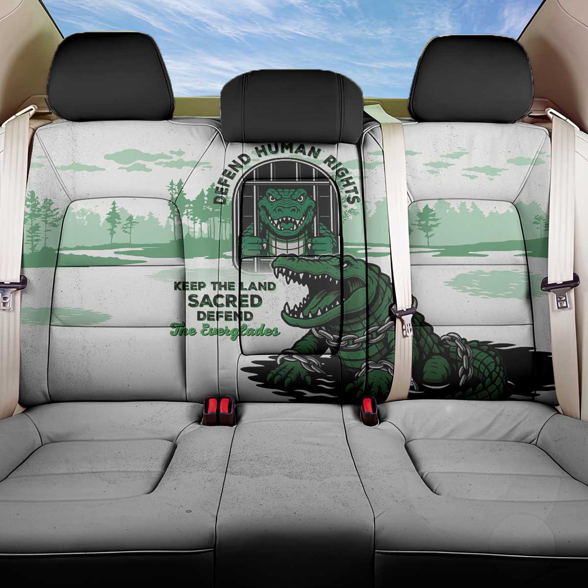 Alligator Alcatraz Defend Human Rights Back Car Seat Cover Defend The Everglades - Wonder Print Shop
