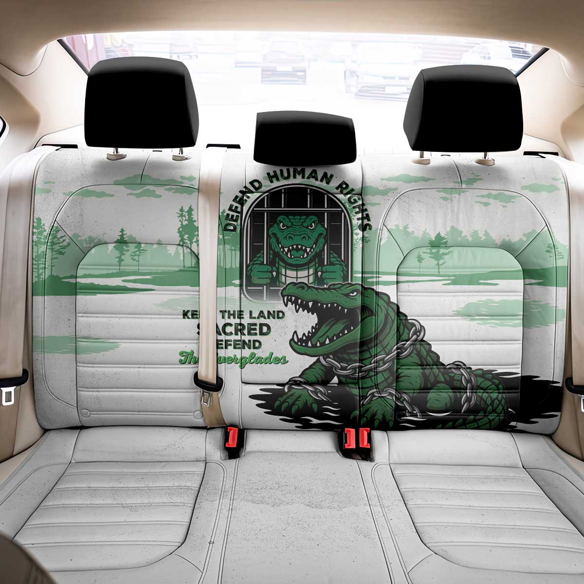 Alligator Alcatraz Defend Human Rights Back Car Seat Cover Defend The Everglades - Wonder Print Shop