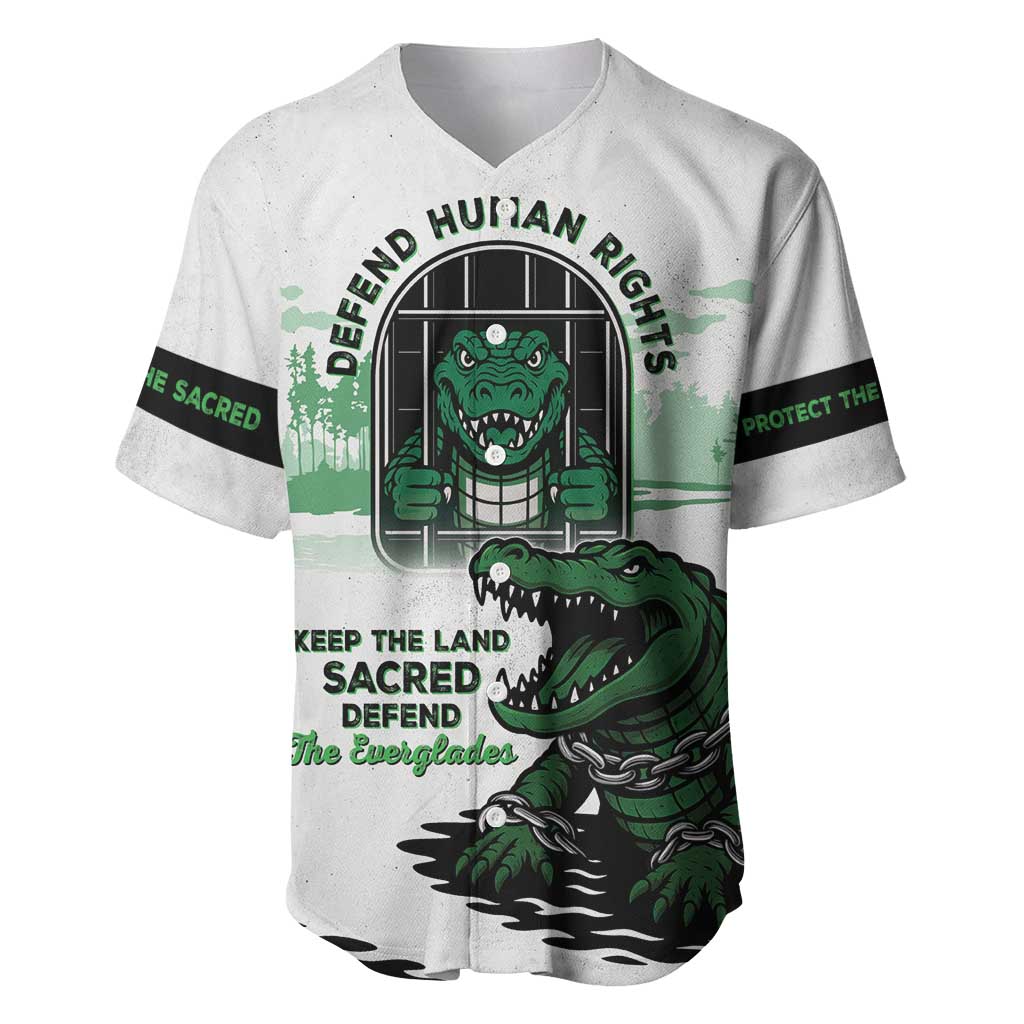 Alligator Alcatraz Defend Human Rights Baseball Jersey Defend The Everglades - Wonder Print Shop