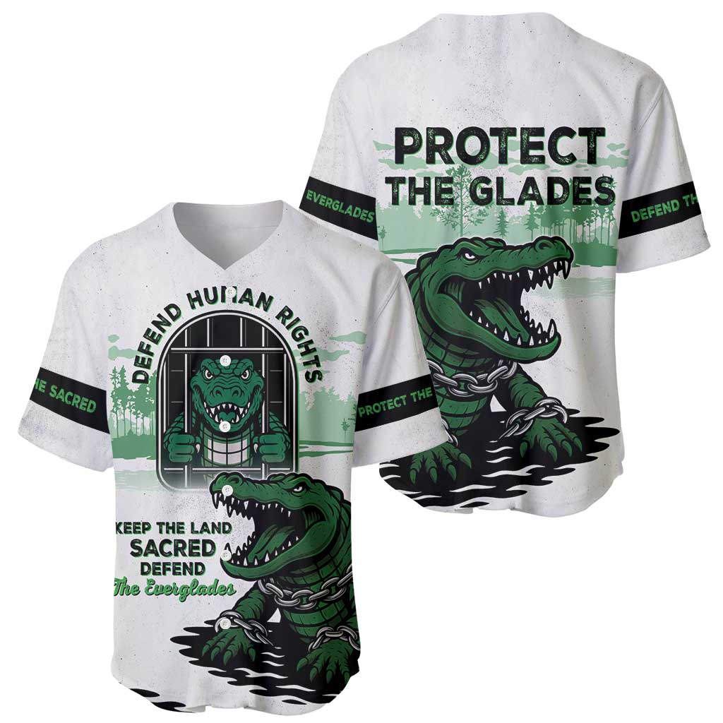 Alligator Alcatraz Defend Human Rights Baseball Jersey Defend The Everglades - Wonder Print Shop