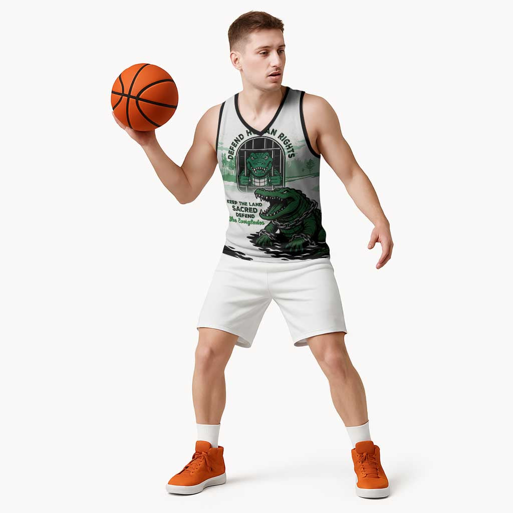 Alligator Alcatraz Defend Human Rights Basketball Jersey Defend The Everglades - Wonder Print Shop
