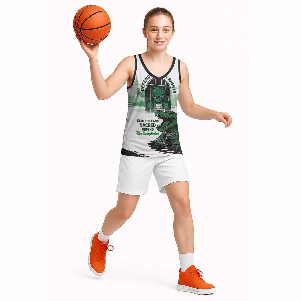Alligator Alcatraz Defend Human Rights Basketball Jersey Defend The Everglades - Wonder Print Shop