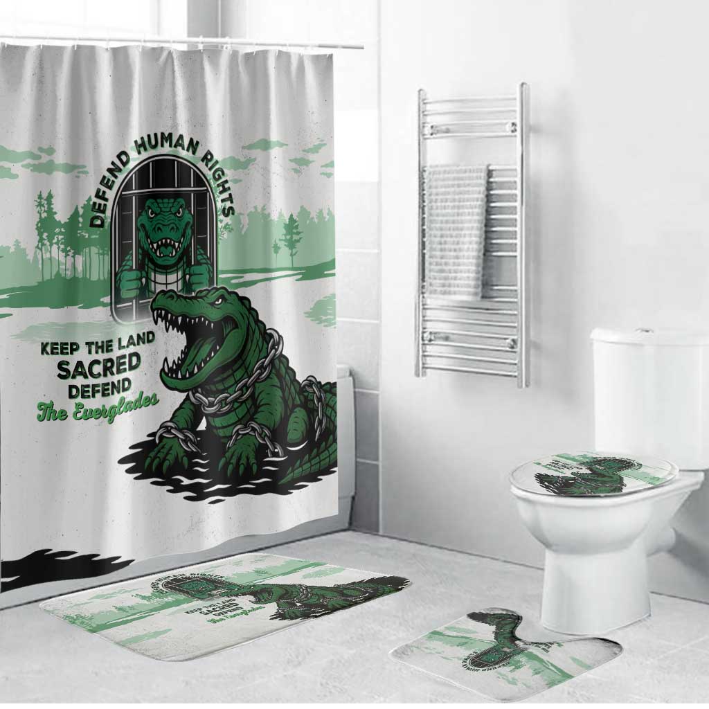 Alligator Alcatraz Defend Human Rights Bathroom Set Defend The Everglades - Wonder Print Shop