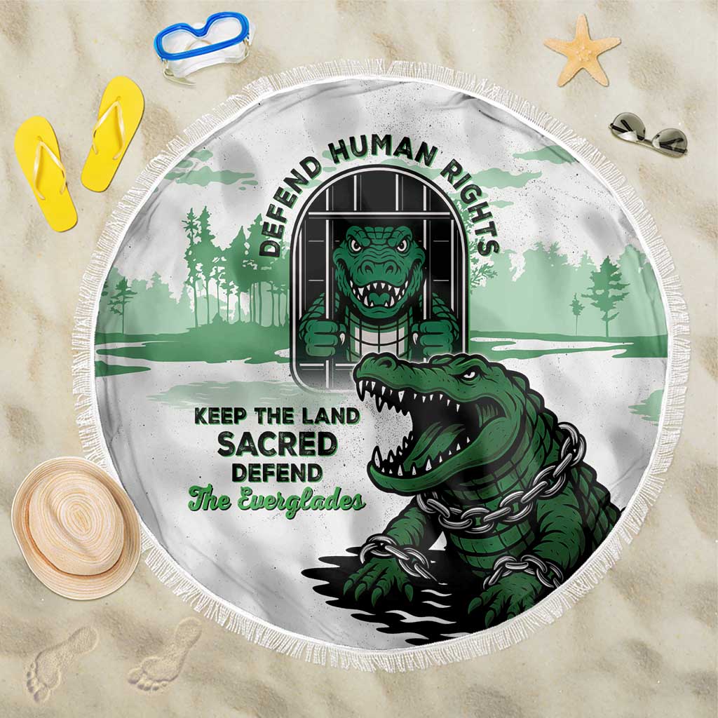 Alligator Alcatraz Defend Human Rights Beach Blanket Defend The Everglades - Wonder Print Shop