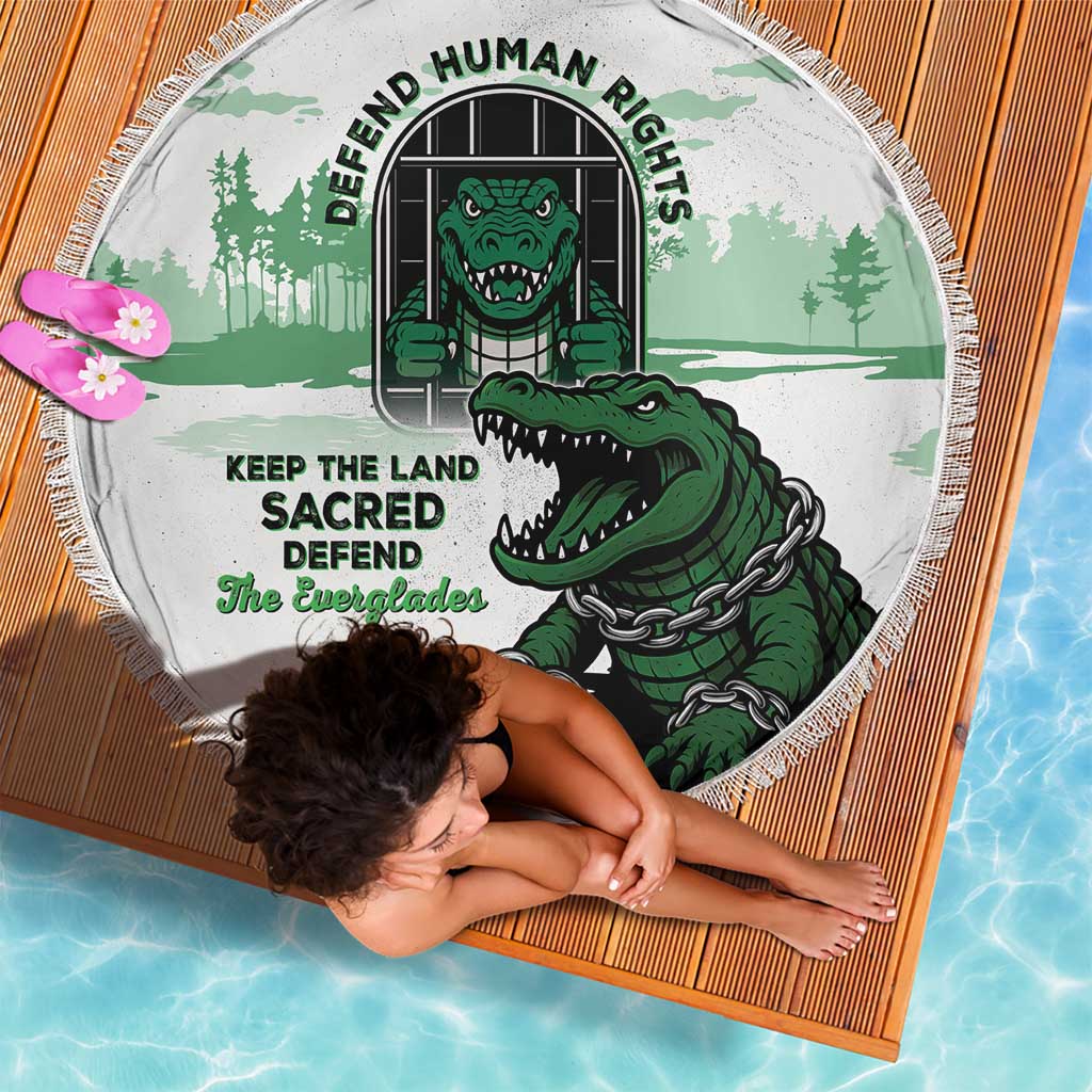 Alligator Alcatraz Defend Human Rights Beach Blanket Defend The Everglades - Wonder Print Shop