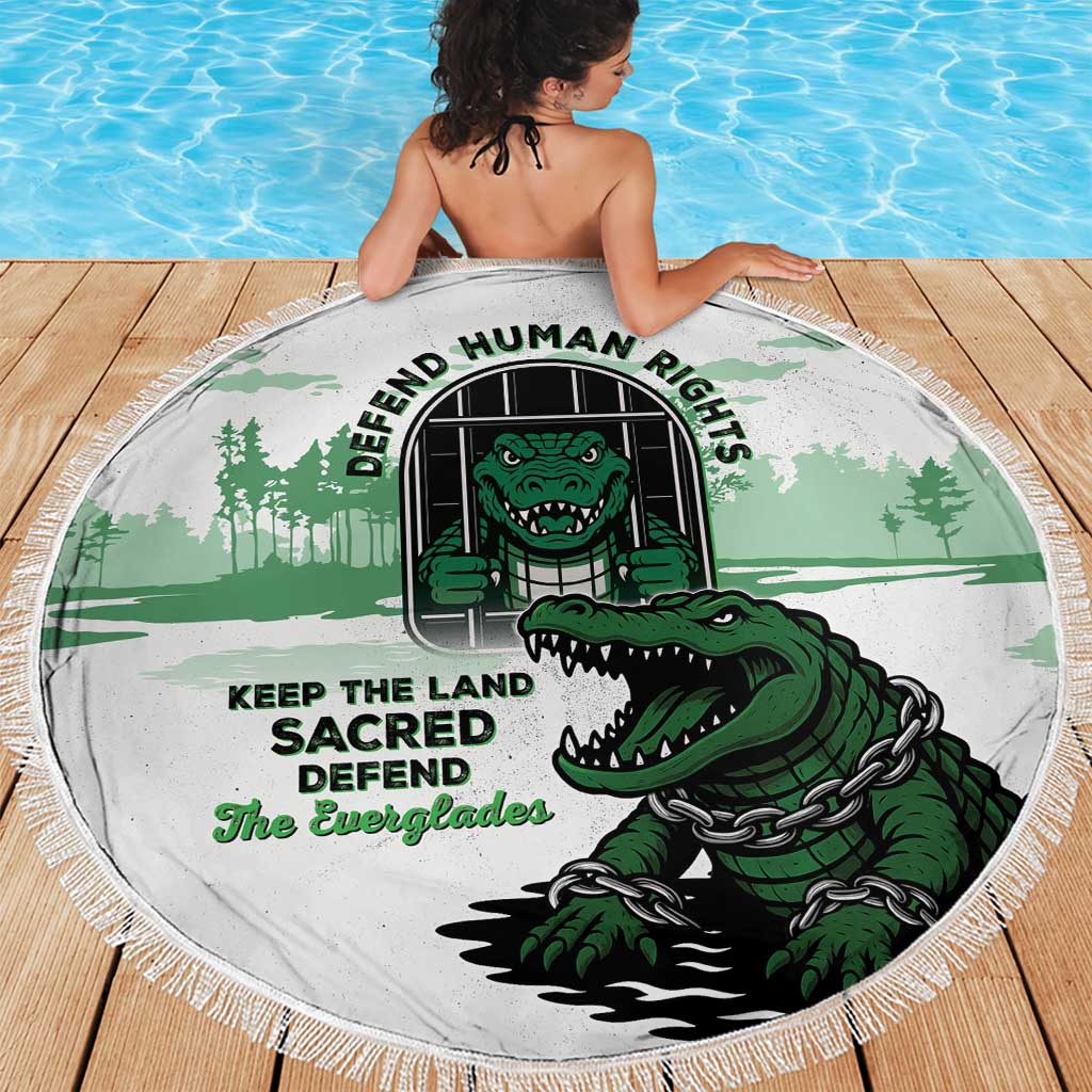 Alligator Alcatraz Defend Human Rights Beach Blanket Defend The Everglades - Wonder Print Shop