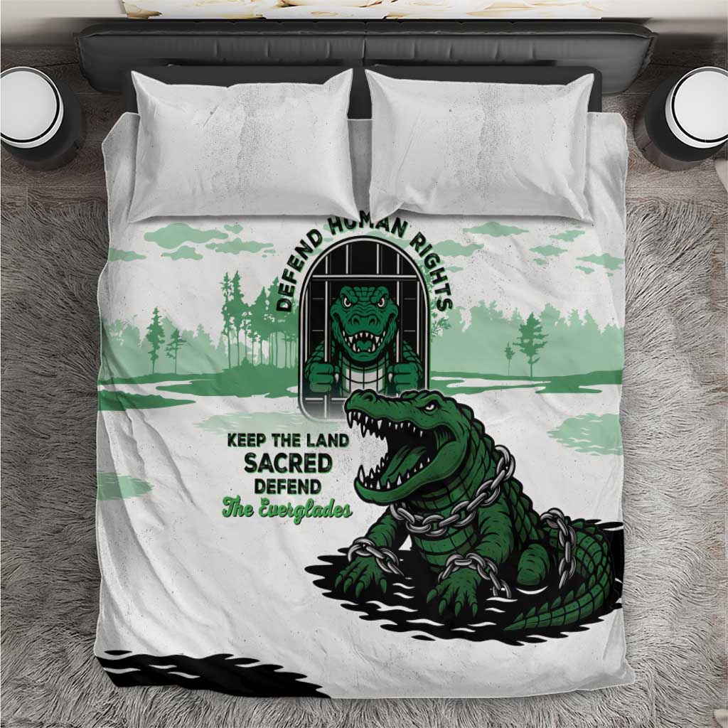 Alligator Alcatraz Defend Human Rights Bedding Set Defend The Everglades - Wonder Print Shop