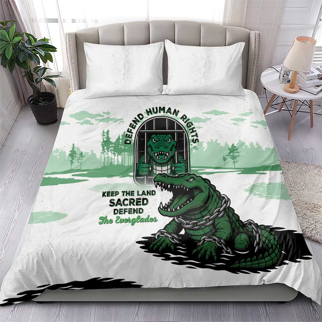 Alligator Alcatraz Defend Human Rights Bedding Set Defend The Everglades - Wonder Print Shop