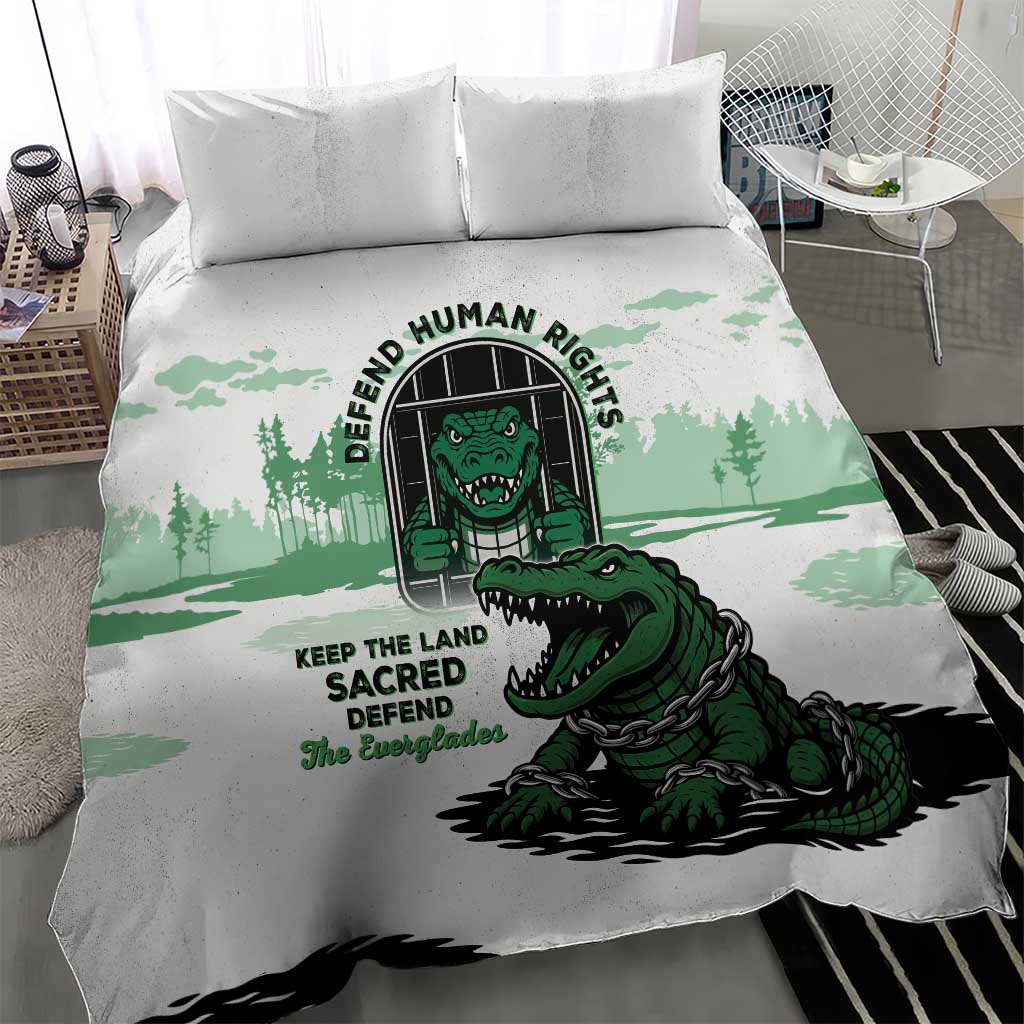 Alligator Alcatraz Defend Human Rights Bedding Set Defend The Everglades - Wonder Print Shop