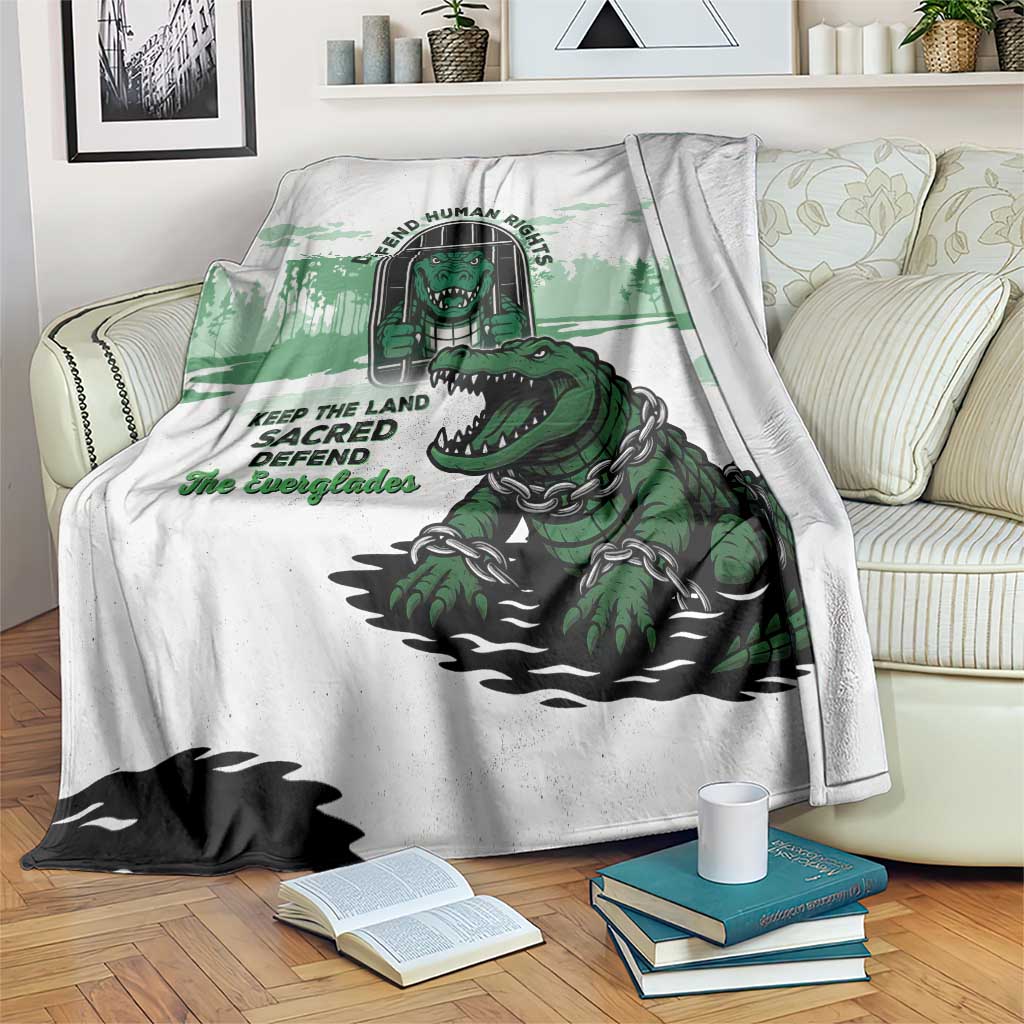 Alligator Alcatraz Defend Human Rights Blanket Defend The Everglades - Wonder Print Shop