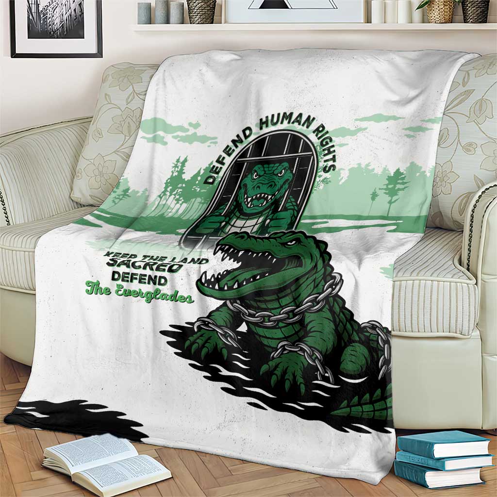 Alligator Alcatraz Defend Human Rights Blanket Defend The Everglades - Wonder Print Shop