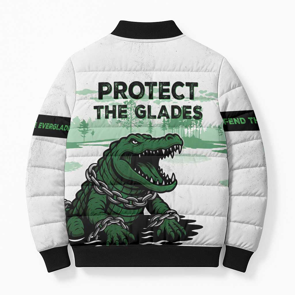 Alligator Alcatraz Defend Human Rights Bomber Puffer Jacket Defend The Everglades - Wonder Print Shop