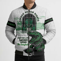 Alligator Alcatraz Defend Human Rights Bomber Puffer Jacket Defend The Everglades - Wonder Print Shop