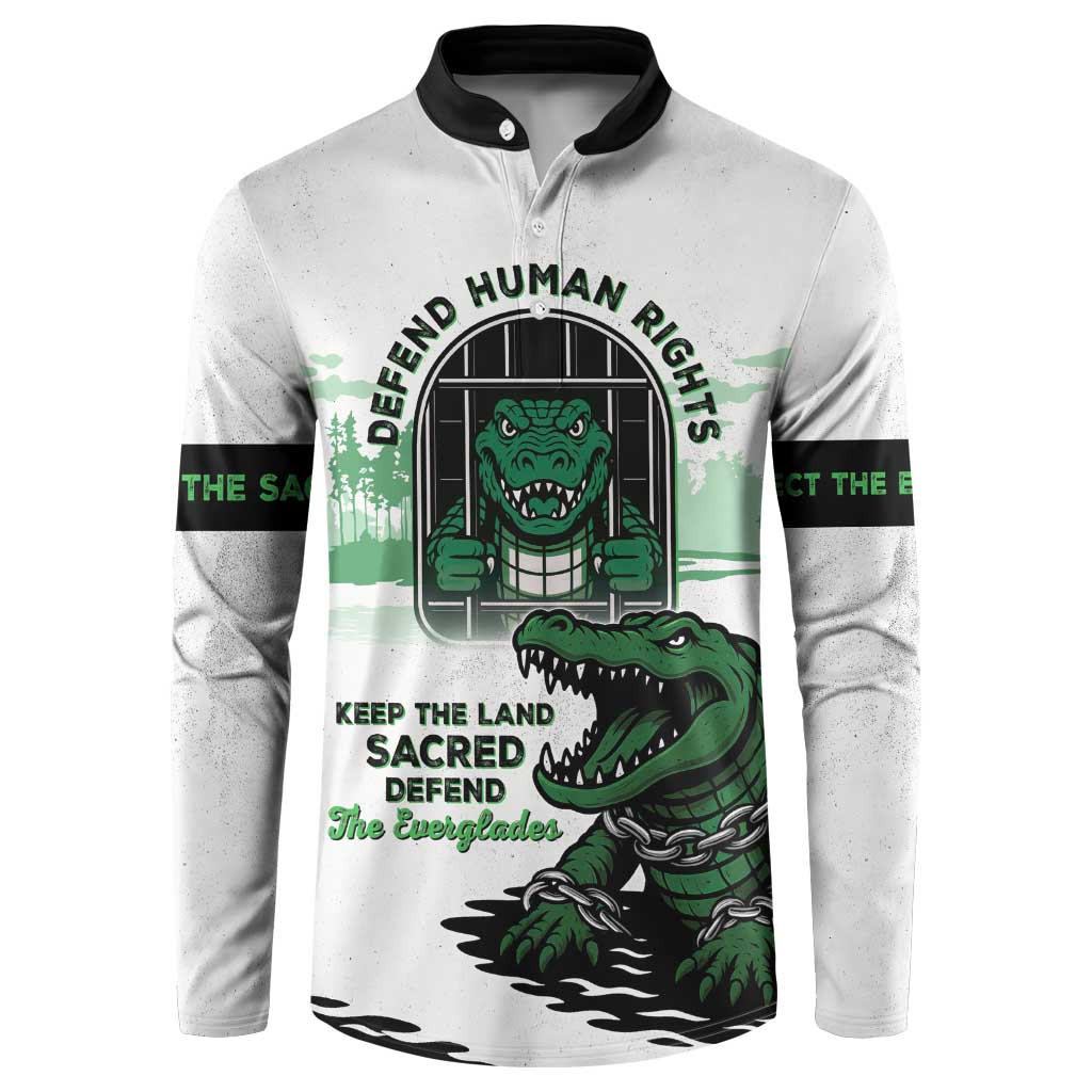 Alligator Alcatraz Defend Human Rights Button Sweatshirt Defend The Everglades - Wonder Print Shop