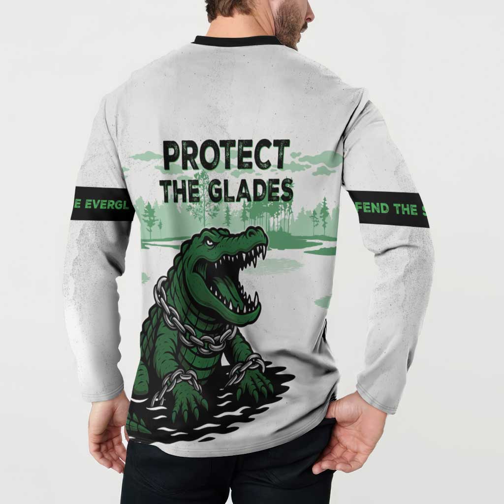 Alligator Alcatraz Defend Human Rights Button Sweatshirt Defend The Everglades - Wonder Print Shop