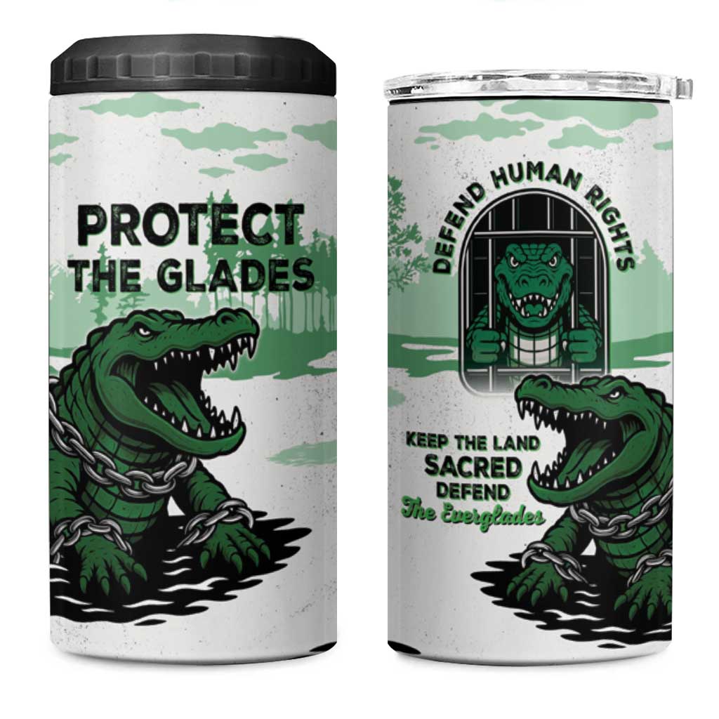 Alligator Alcatraz Defend Human Rights 4 in 1 Can Cooler Tumbler Defend The Everglades - Wonder Print Shop