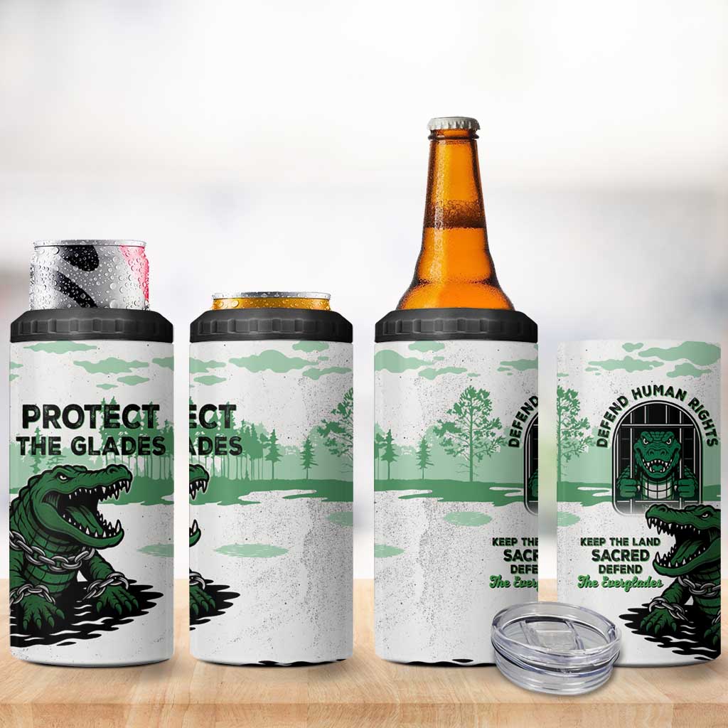 Alligator Alcatraz Defend Human Rights 4 in 1 Can Cooler Tumbler Defend The Everglades - Wonder Print Shop
