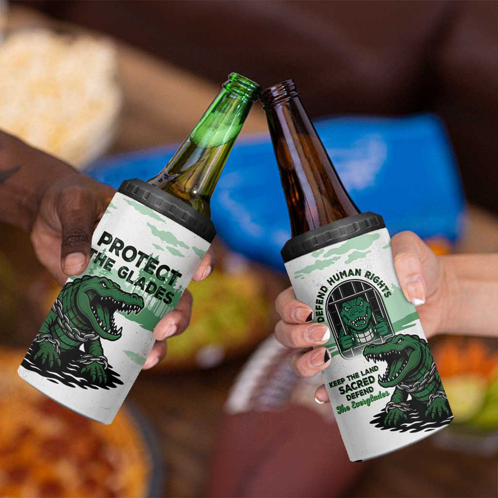 Alligator Alcatraz Defend Human Rights 4 in 1 Can Cooler Tumbler Defend The Everglades - Wonder Print Shop