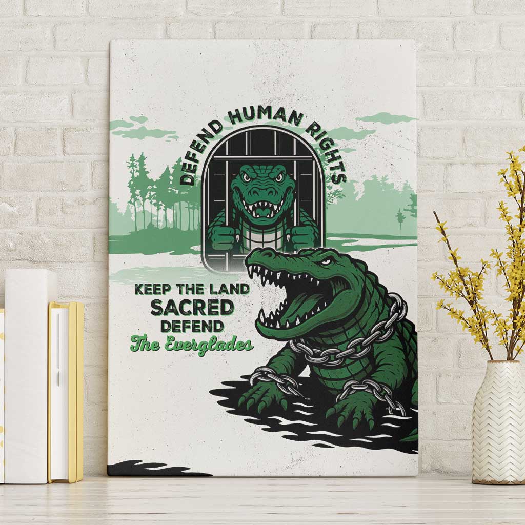 Alligator Alcatraz Defend Human Rights Canvas Wall Art Defend The Everglades - Wonder Print Shop