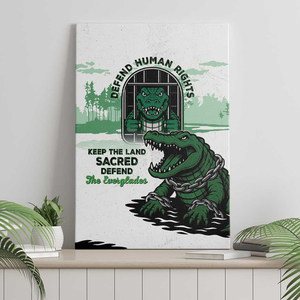 Alligator Alcatraz Defend Human Rights Canvas Wall Art Defend The Everglades - Wonder Print Shop