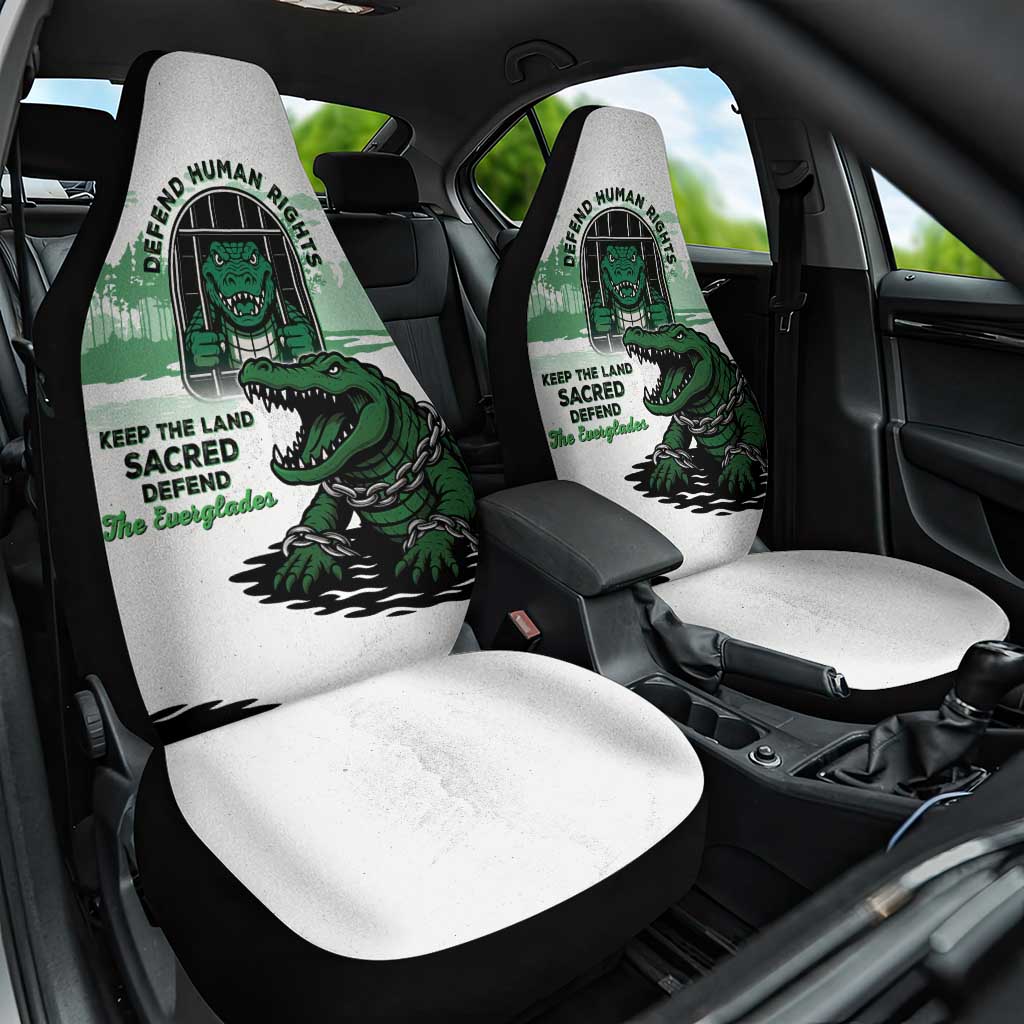 Alligator Alcatraz Defend Human Rights Car Seat Cover Defend The Everglades - Wonder Print Shop