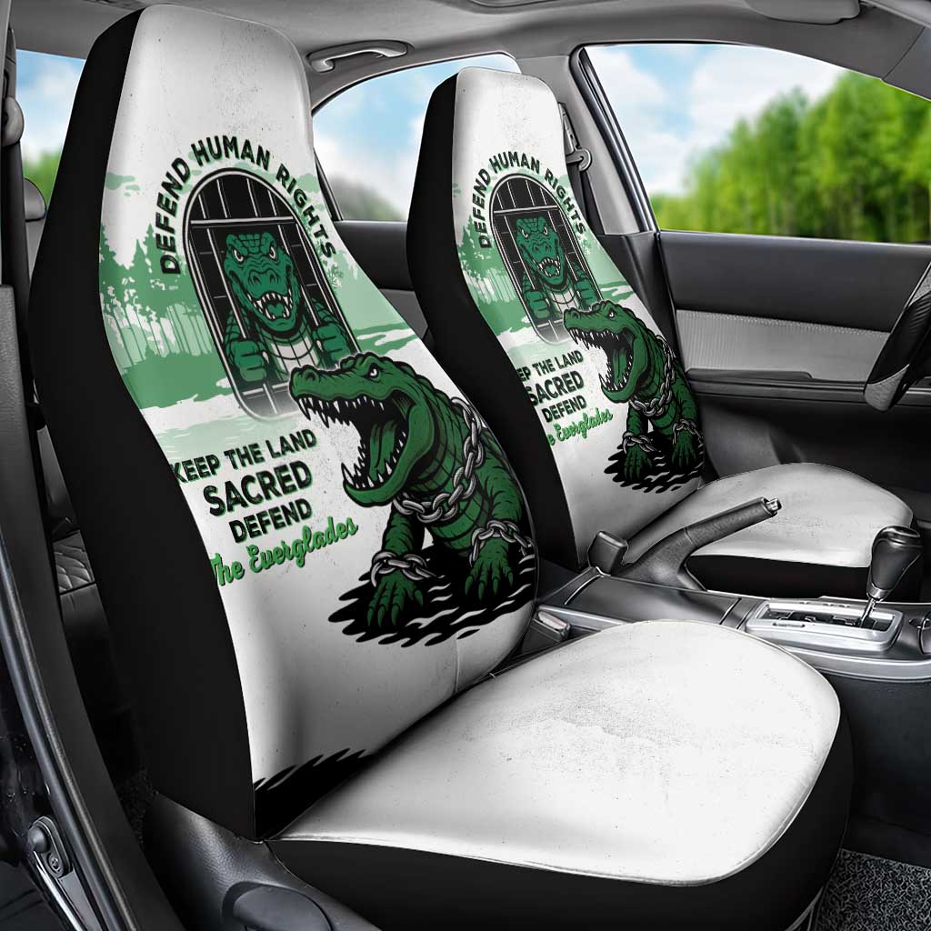 Alligator Alcatraz Defend Human Rights Car Seat Cover Defend The Everglades - Wonder Print Shop