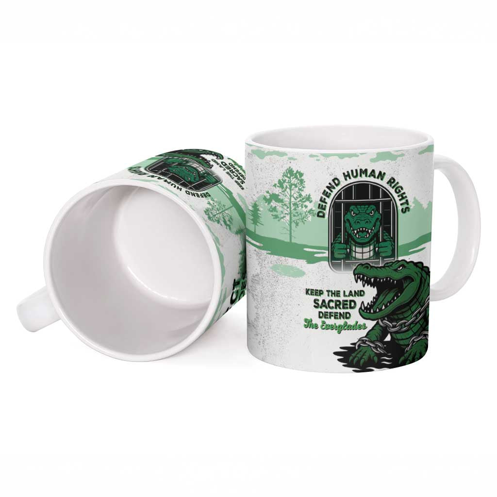 Alligator Alcatraz Defend Human Rights Ceramic Mug Defend The Everglades - Wonder Print Shop