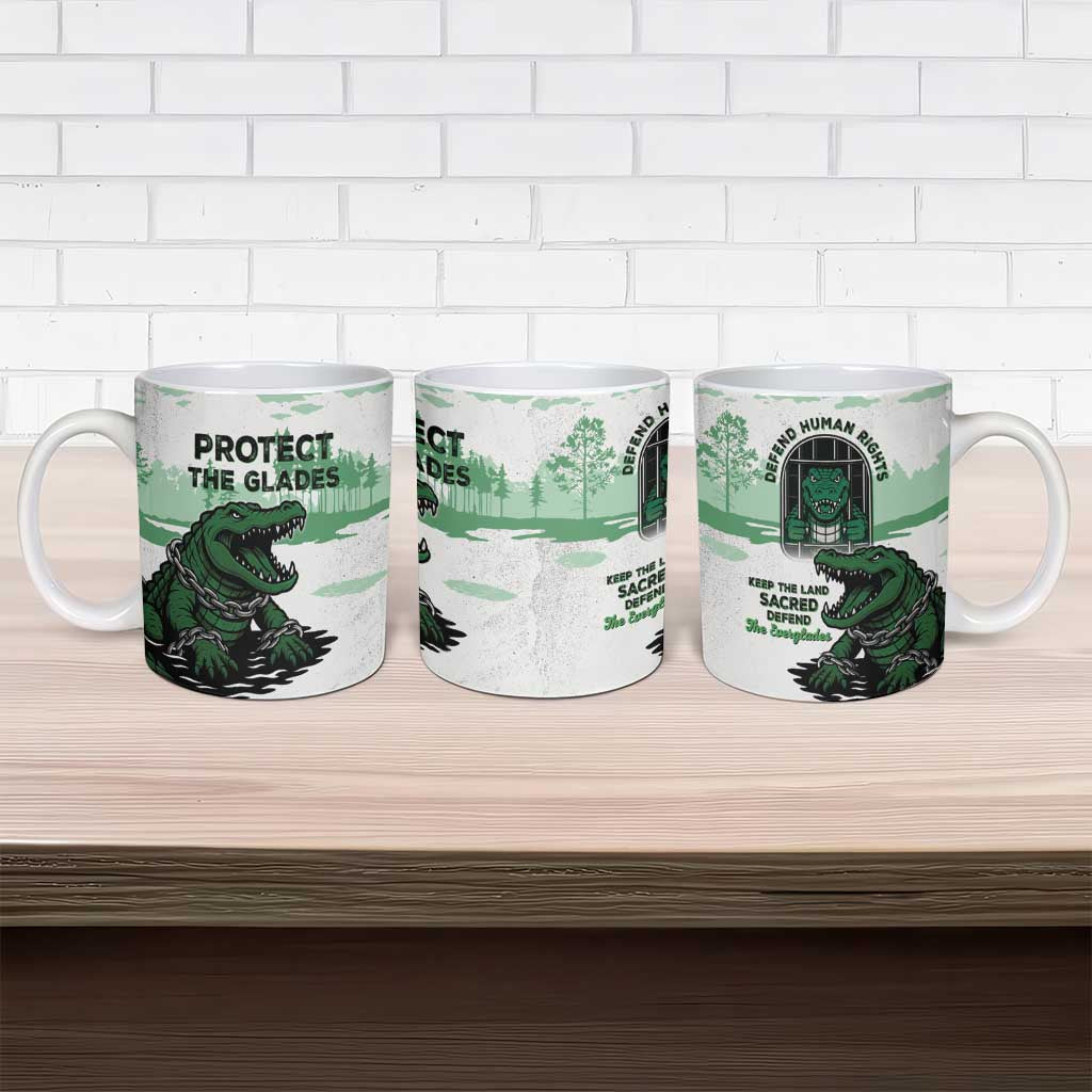 Alligator Alcatraz Defend Human Rights Ceramic Mug Defend The Everglades - Wonder Print Shop