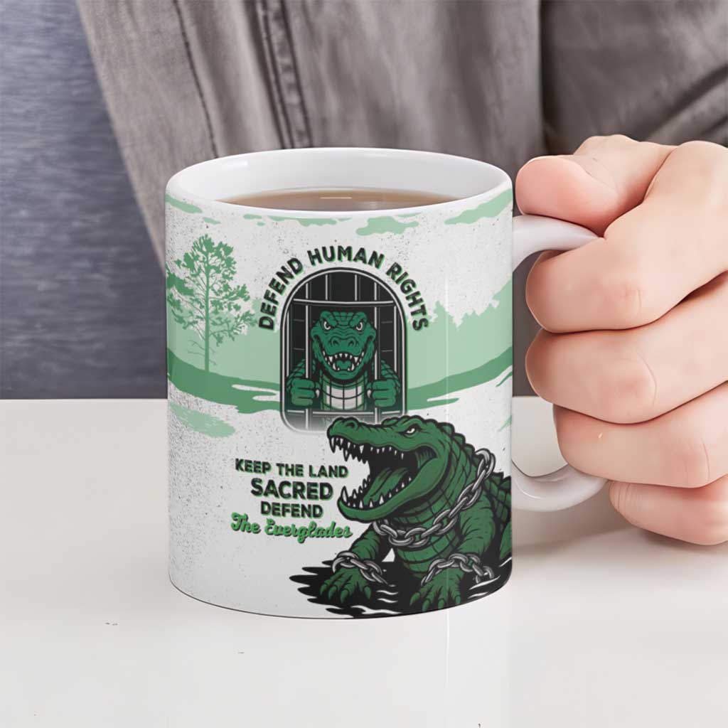 Alligator Alcatraz Defend Human Rights Ceramic Mug Defend The Everglades - Wonder Print Shop