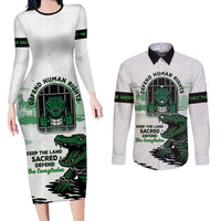 Alligator Alcatraz Defend Human Rights Couples Matching Long Sleeve Bodycon Dress and Long Sleeve Button Shirt Defend The Everglades - Wonder Print Shop