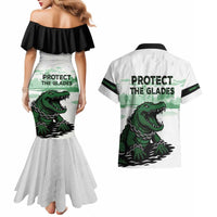 Alligator Alcatraz Defend Human Rights Couples Matching Mermaid Dress and Hawaiian Shirt Defend The Everglades - Wonder Print Shop