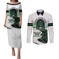 Alligator Alcatraz Defend Human Rights Couples Matching Puletasi and Long Sleeve Button Shirt Defend The Everglades - Wonder Print Shop