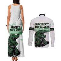 Alligator Alcatraz Defend Human Rights Couples Matching Tank Maxi Dress and Long Sleeve Button Shirt Defend The Everglades - Wonder Print Shop
