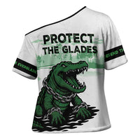 Alligator Alcatraz Defend Human Rights Cross Shoulder Shirt Defend The Everglades - Wonder Print Shop