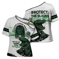 Alligator Alcatraz Defend Human Rights Cross Shoulder Shirt Defend The Everglades - Wonder Print Shop