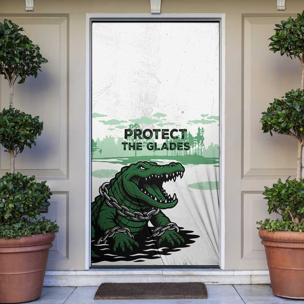 Alligator Alcatraz Defend Human Rights Door Cover Defend The Everglades - Wonder Print Shop