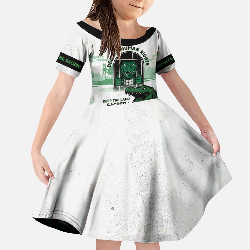 Alligator Alcatraz Defend Human Rights Family Matching Mermaid Dress and Hawaiian Shirt Defend The Everglades - Wonder Print Shop