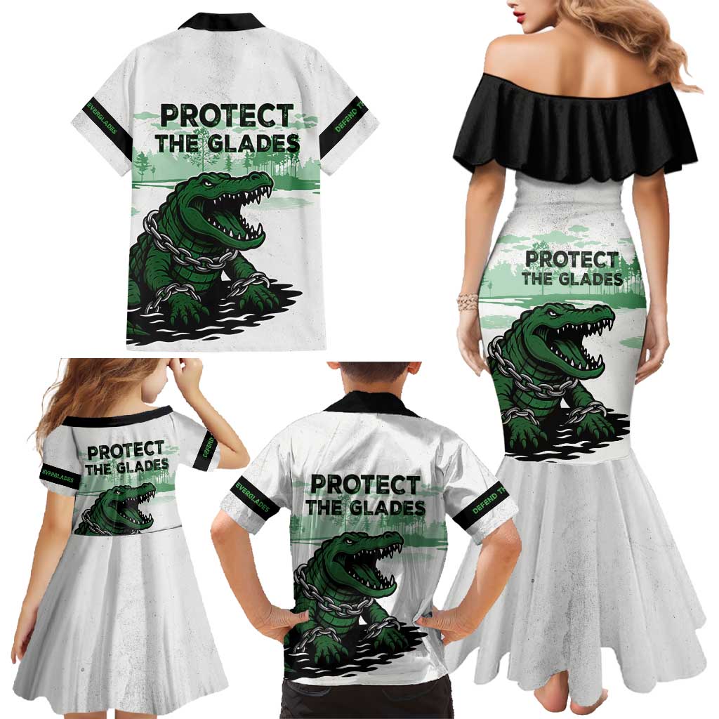 Alligator Alcatraz Defend Human Rights Family Matching Mermaid Dress and Hawaiian Shirt Defend The Everglades - Wonder Print Shop