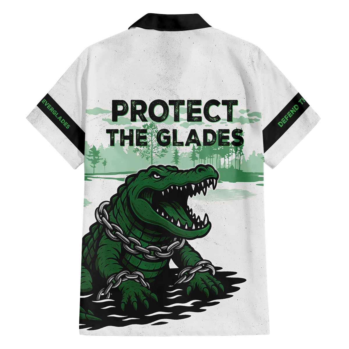 Alligator Alcatraz Defend Human Rights Family Matching Off The Shoulder Long Sleeve Dress and Hawaiian Shirt Defend The Everglades - Wonder Print Shop