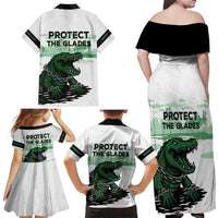Alligator Alcatraz Defend Human Rights Family Matching Off Shoulder Maxi Dress and Hawaiian Shirt Defend The Everglades - Wonder Print Shop