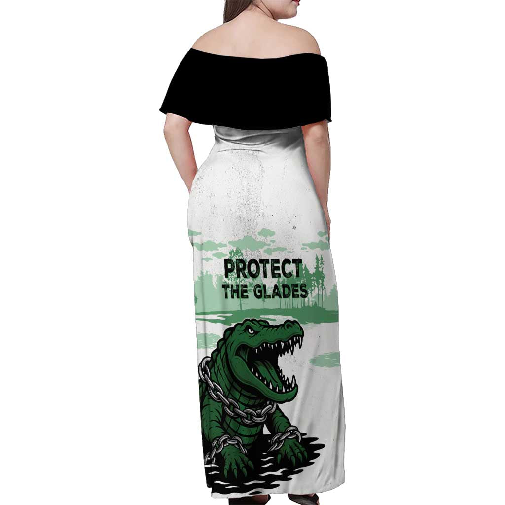 Alligator Alcatraz Defend Human Rights Family Matching Off Shoulder Maxi Dress and Hawaiian Shirt Defend The Everglades - Wonder Print Shop