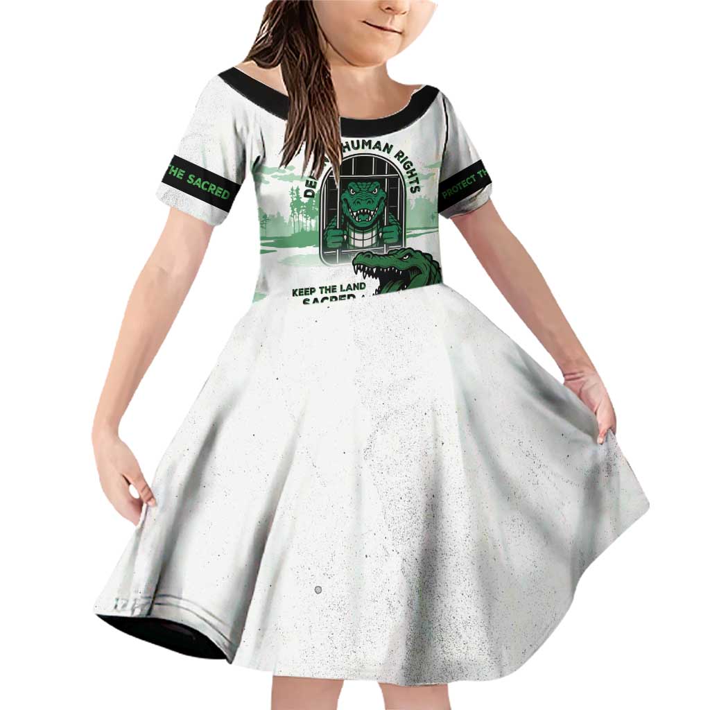 Alligator Alcatraz Defend Human Rights Family Matching Off Shoulder Short Dress and Hawaiian Shirt Defend The Everglades - Wonder Print Shop