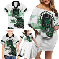 Alligator Alcatraz Defend Human Rights Family Matching Off Shoulder Short Dress and Hawaiian Shirt Defend The Everglades - Wonder Print Shop