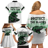 Alligator Alcatraz Defend Human Rights Family Matching Off Shoulder Short Dress and Hawaiian Shirt Defend The Everglades - Wonder Print Shop