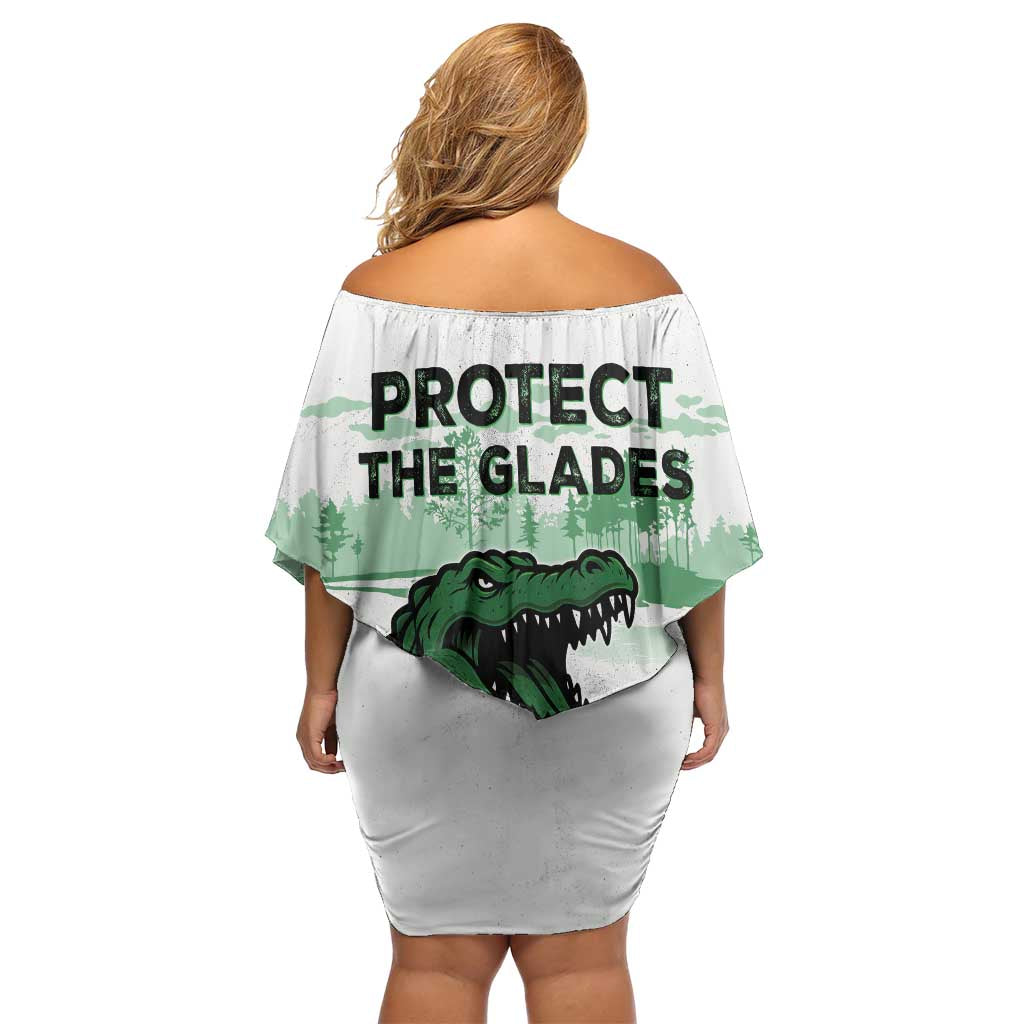 Alligator Alcatraz Defend Human Rights Family Matching Off Shoulder Short Dress and Hawaiian Shirt Defend The Everglades - Wonder Print Shop